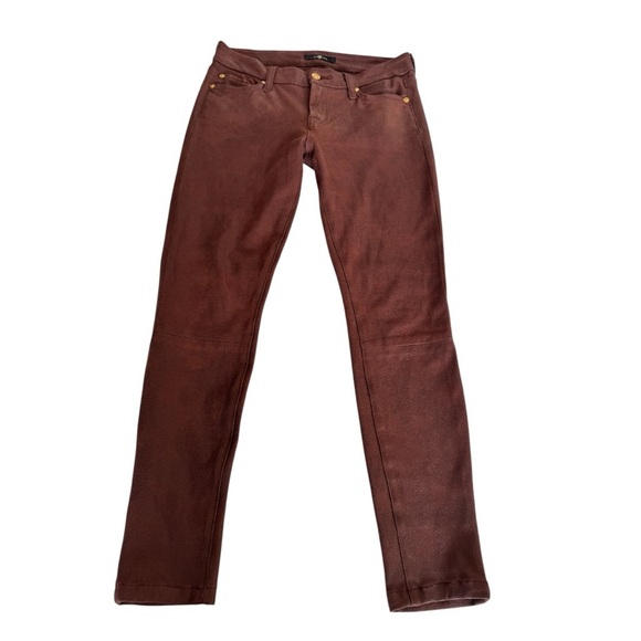 7 For All Mankind Chocolate Brown Straight Leg Pants – Size 26 - Picture 1 of 6